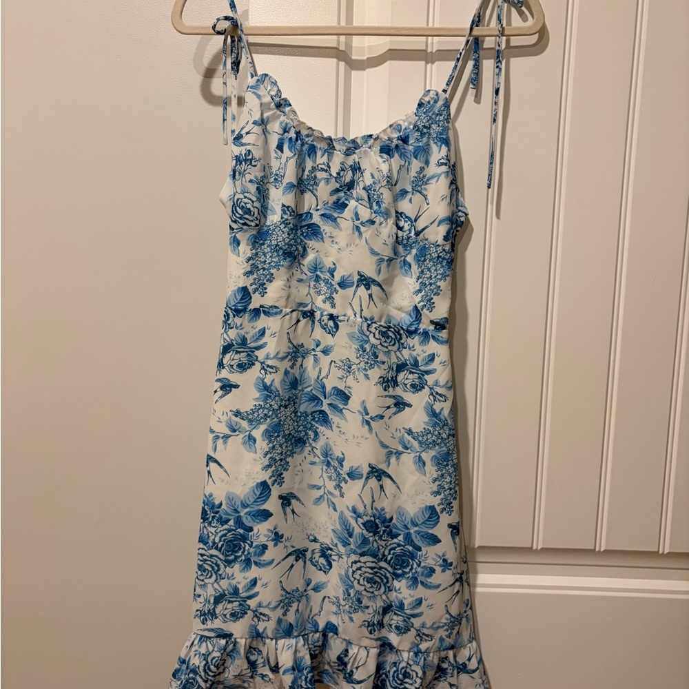 RIHOAS Blue and White Floral Dress